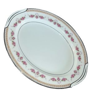 RC SERVING DISH VTG 1950-60s PATTERN NORITAKE 564 VICTORIAN ROSES & LAUREL TRIM
